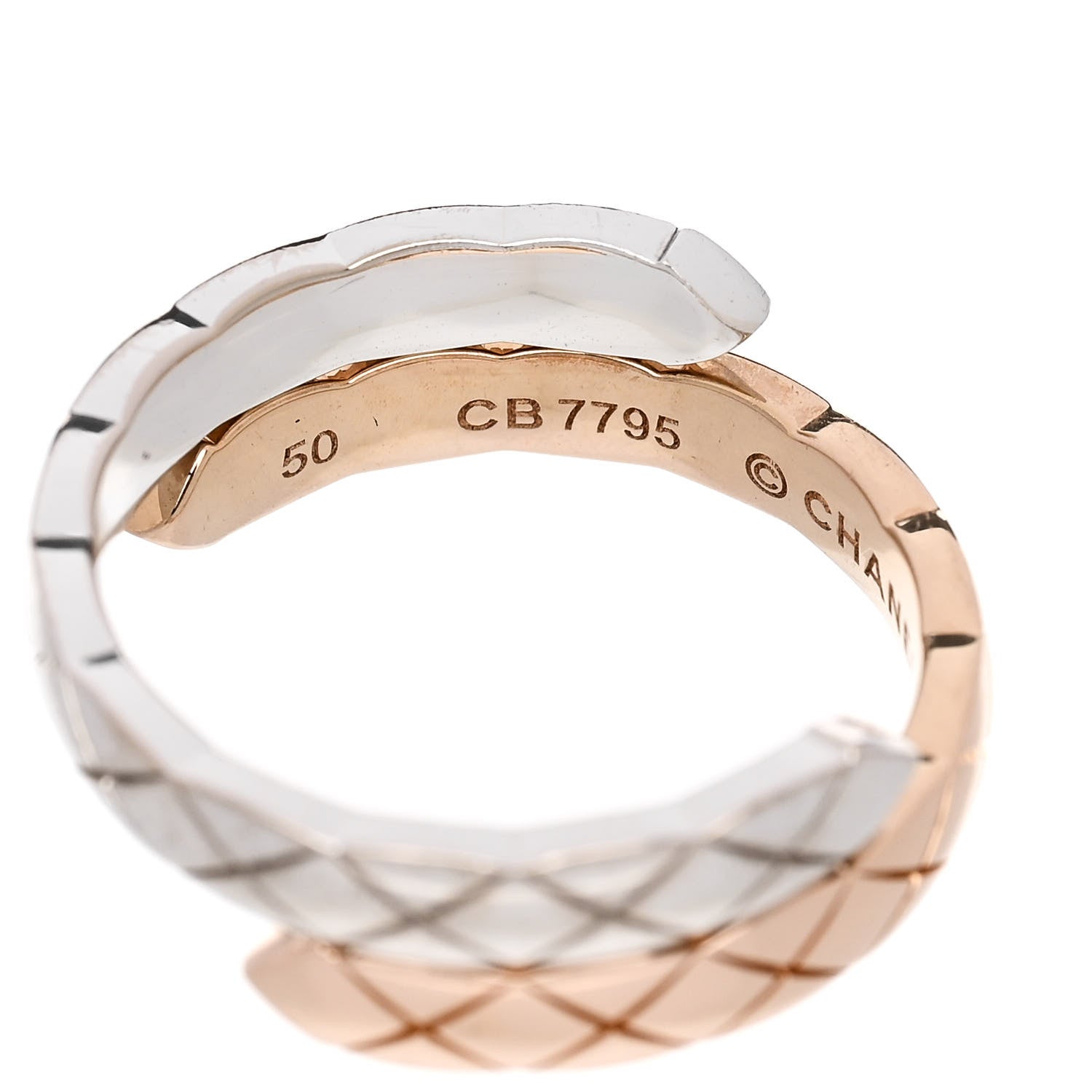 Chanel 18K White Beige Gold Diamond Coco Crush Toi et Moi Ring 50 5.25 4 of 5