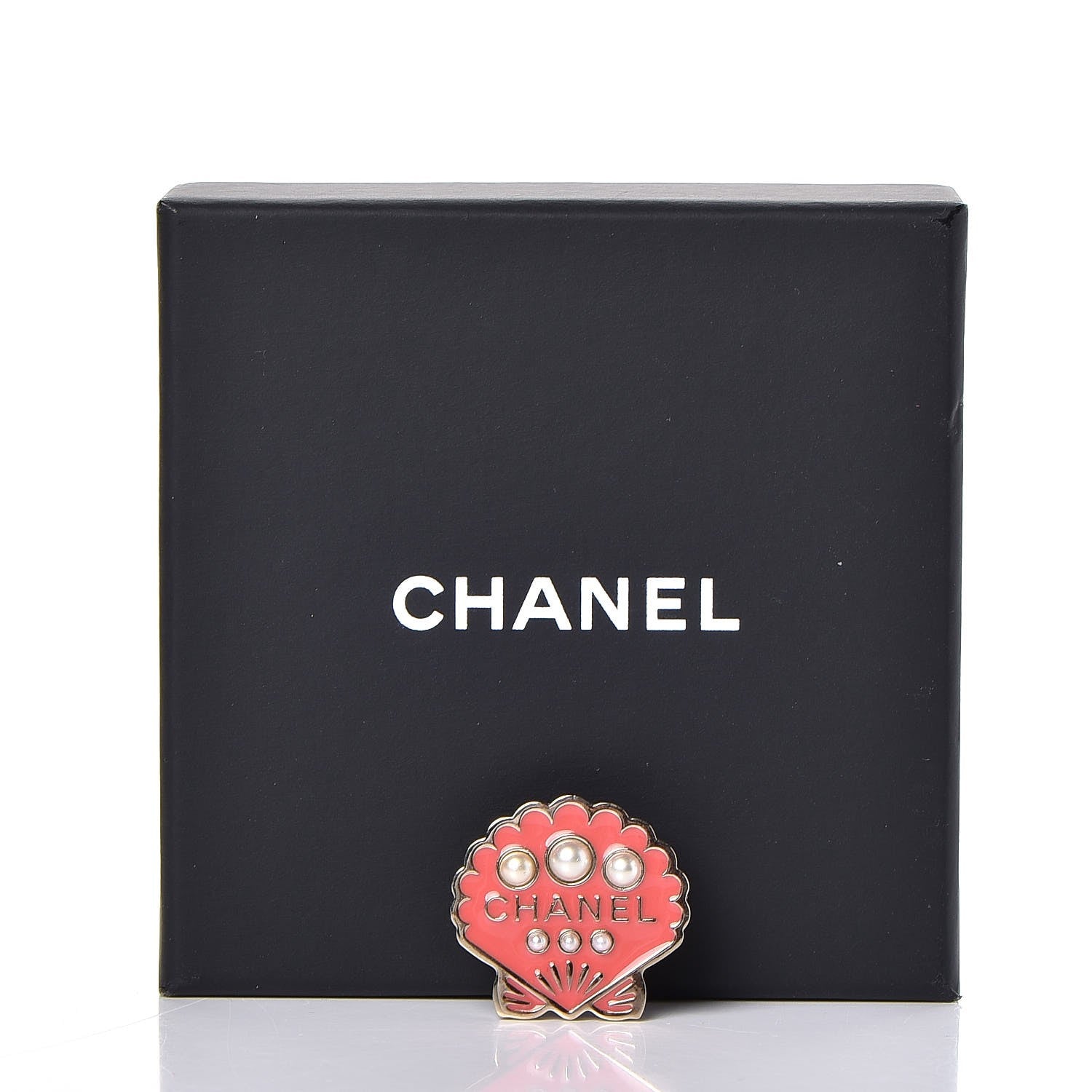 Chanel Enamel Pearl Seashell Brooch Pink Gold 6 of 6
