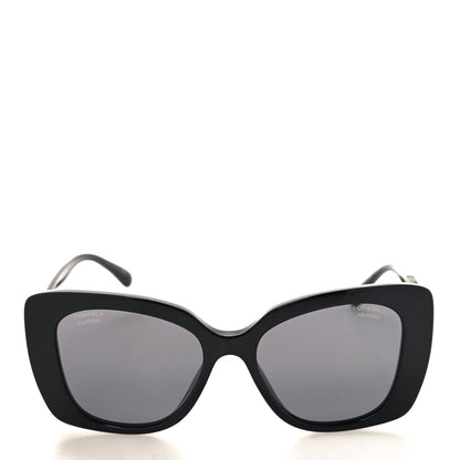 Chanel Acetate Strass Polarized Square Sunglasses 5422-B Black 2 of 8