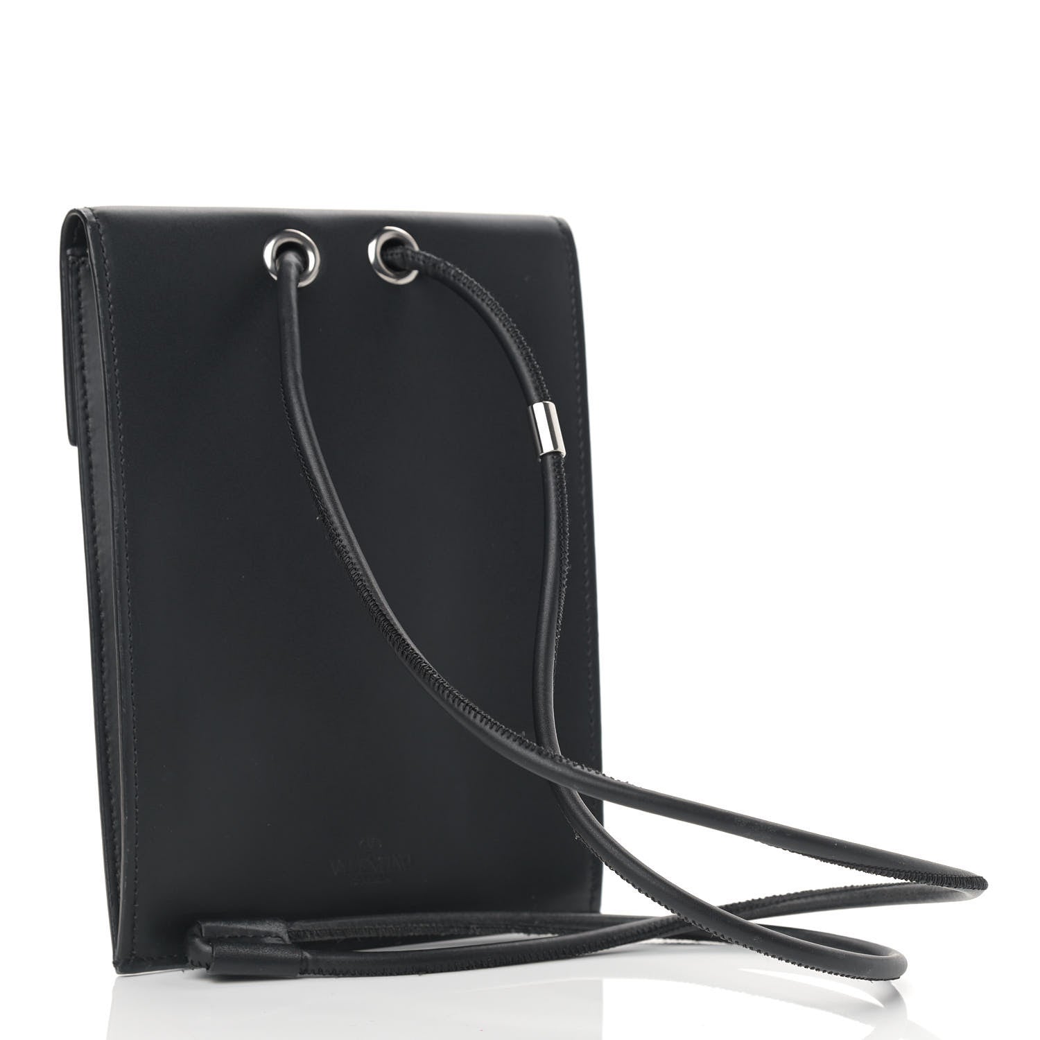 Valentino Garavani Calfskin VLTN Neck Strap Wallet Black 2 of 12