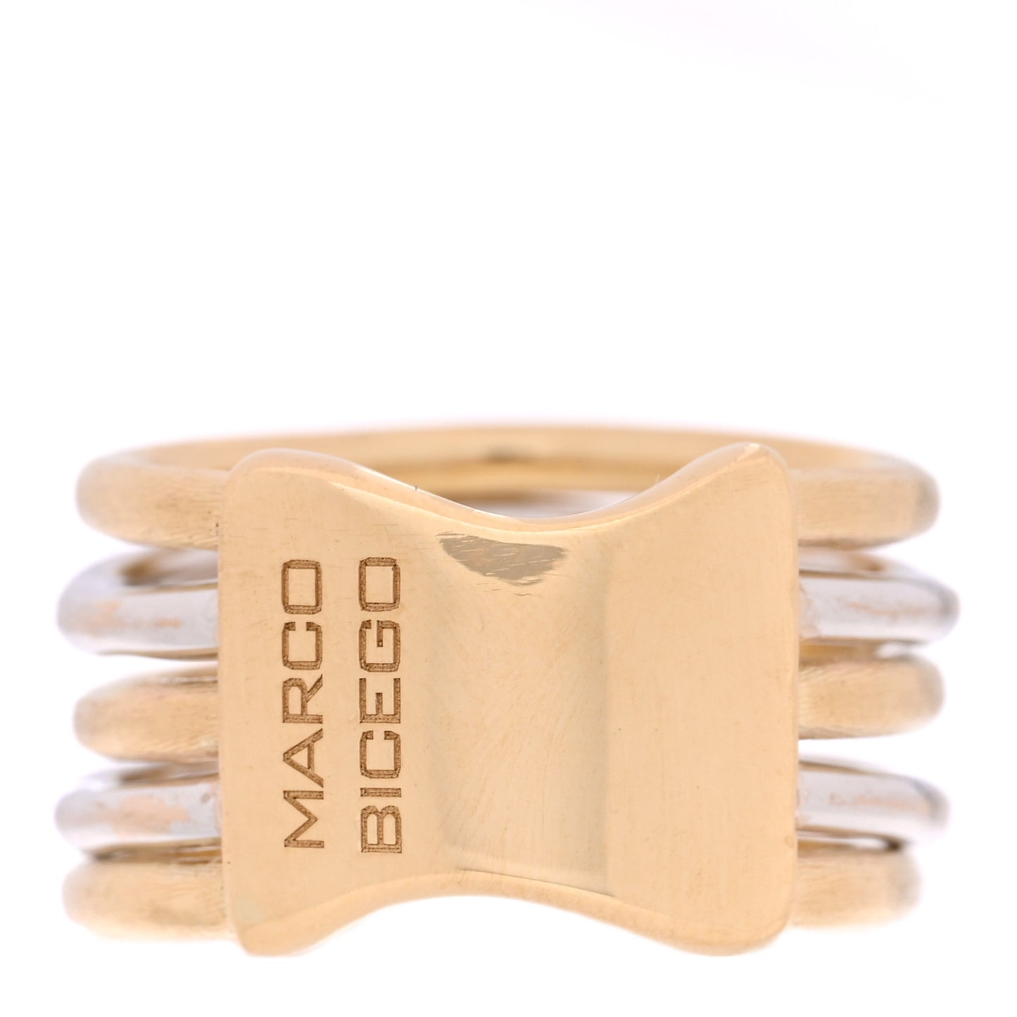 18K Yellow White Gold Diamond Jaipur Multi Band Ring 54 6.75