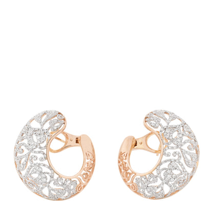 Pomellato 18K Rose Gold Diamond Arabesque Earrings 1 of 4