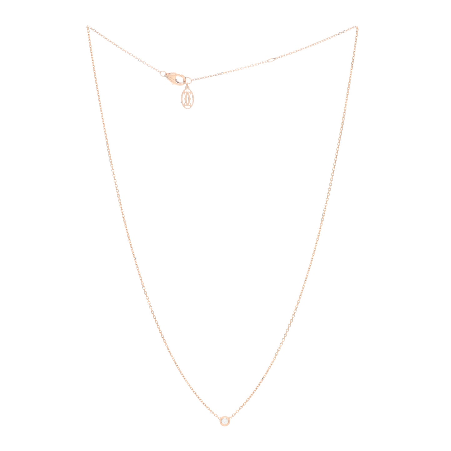 18K Pink Gold Diamond XS D'Amour Pendant Necklace