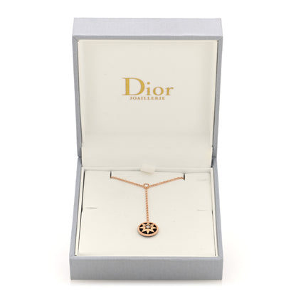 Christian Dior 18K Rose Gold Diamond Black Onyx Rose Des Vents Y Necklace 5 of 5