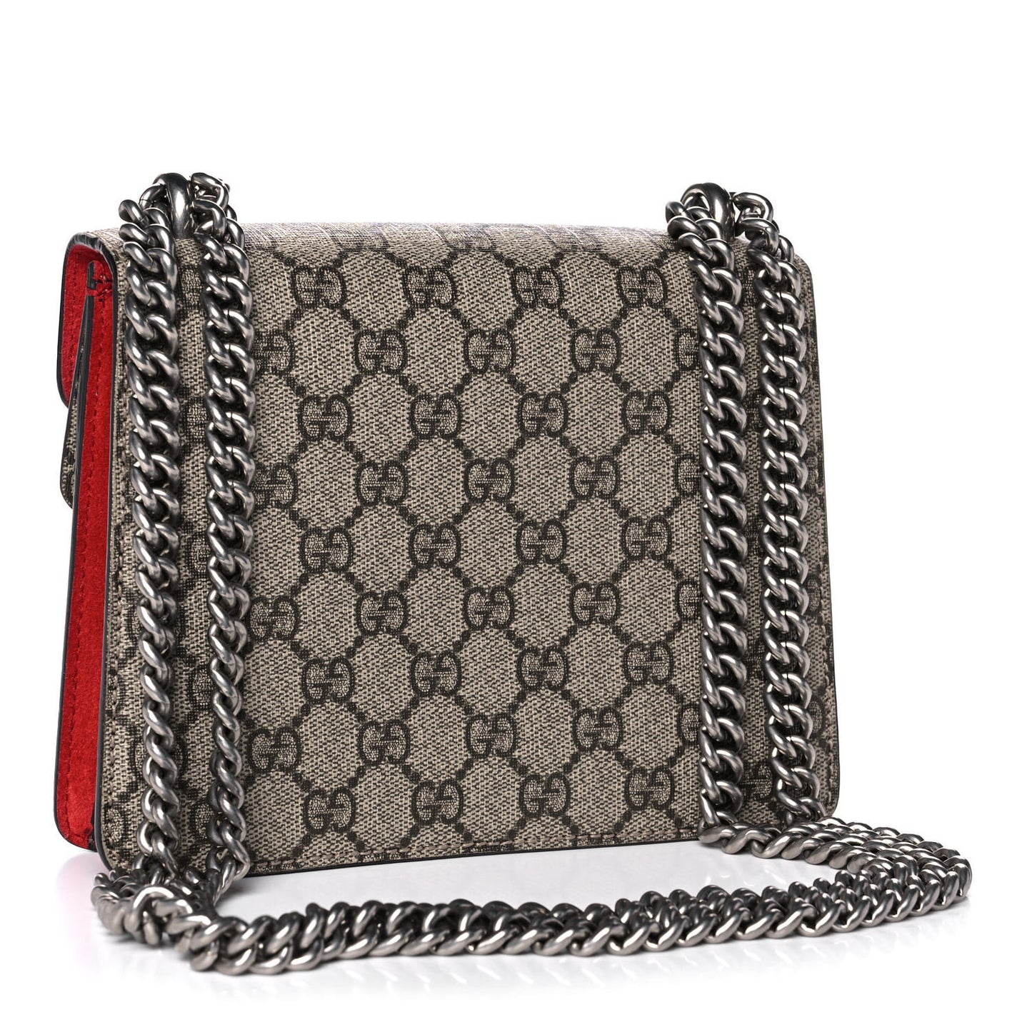 GG Supreme Monogram Mini Dionysus Shoulder Bag Hibiscus Red