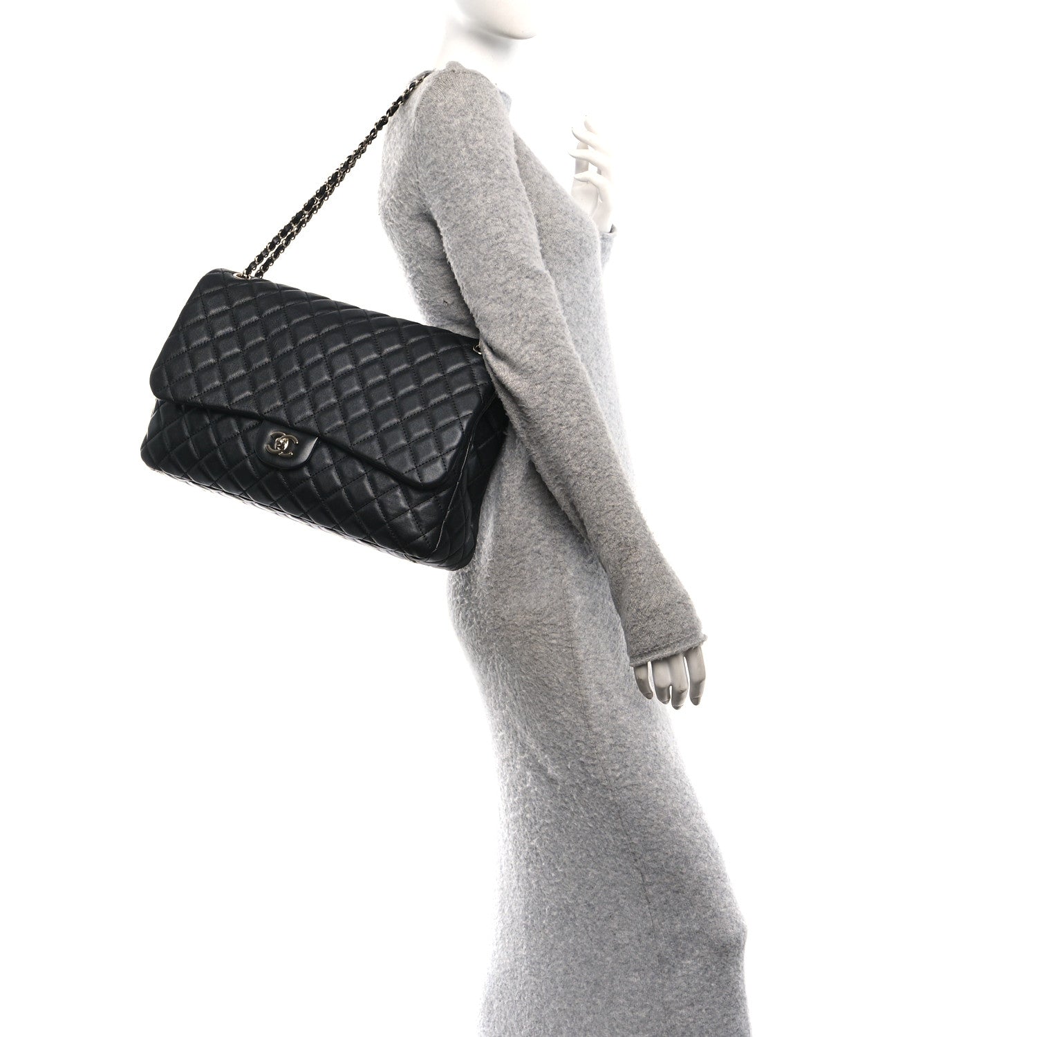 Chanel Calfskin Quilted Small XXL Travel Flap Bag Black 2 of 11