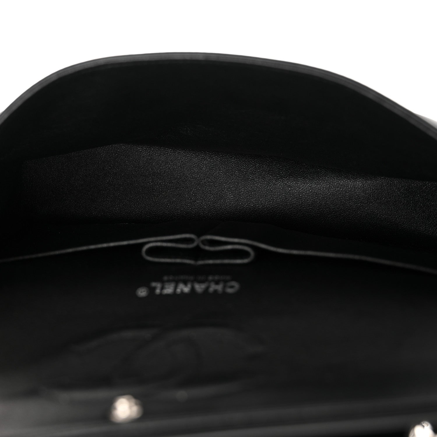 Chanel Lambskin Chevron Quilted Medium Double Flap Black 5 of 14