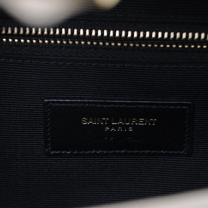 Saint Laurent Grain De Poudre Matelasse Chevron Large Monogram Satchel Nude Powder 7 of 8