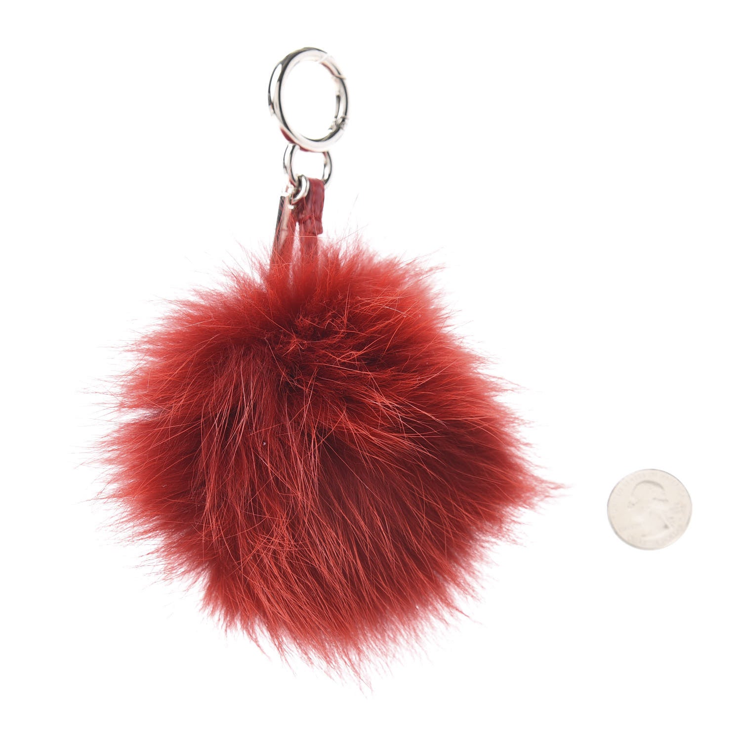 Fendi Fox Rabbit Fur Nappa Metal Small Monster Bag Bug Cube Charm Strawberry 2 of 4