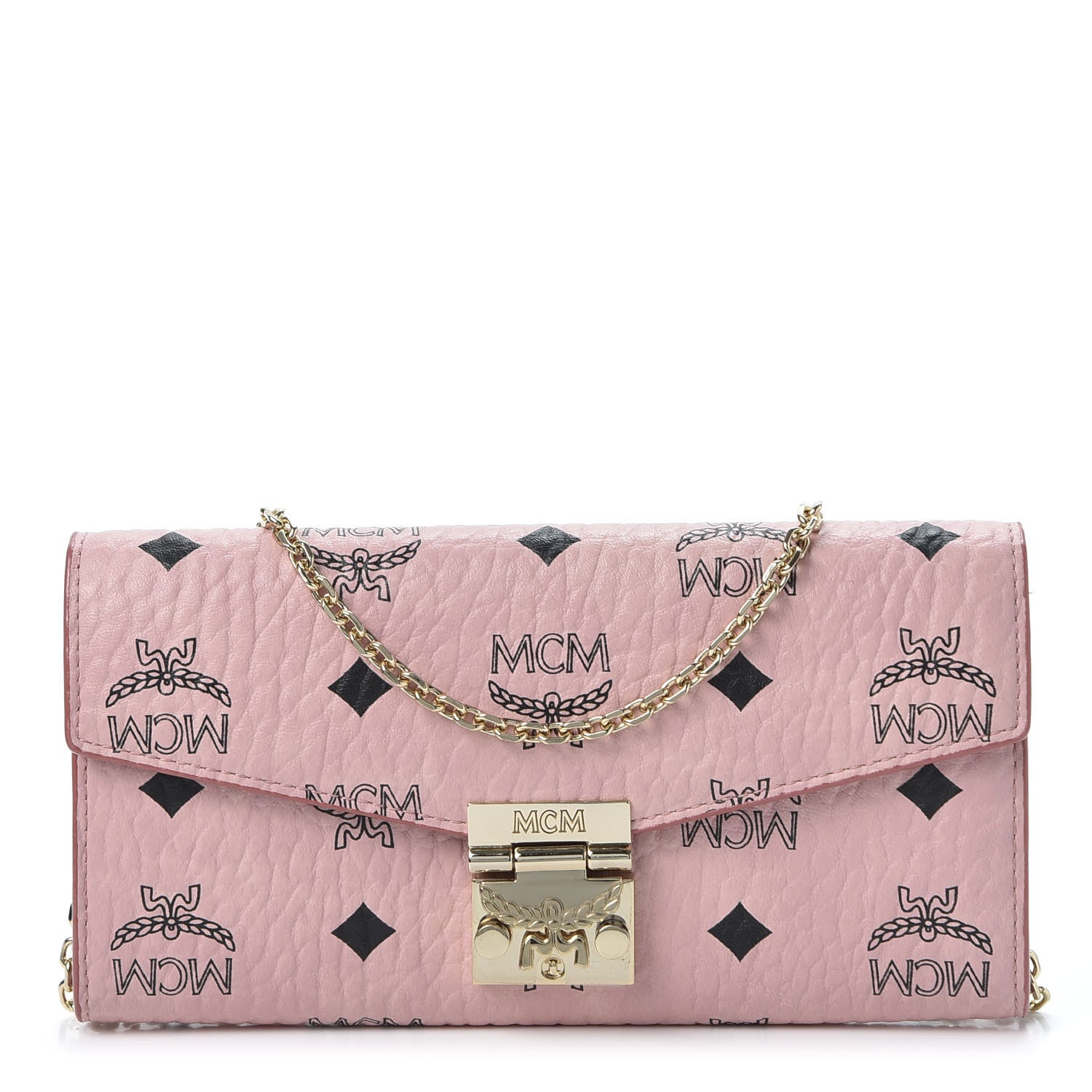 MCM Visetos Large Patricia Wallet On Chain Soft Pink 1 of 9