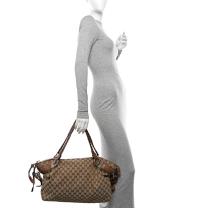 Gucci Monogram Large Bamboo Bar Tassel Shoulder Bag Brown 2 of 14