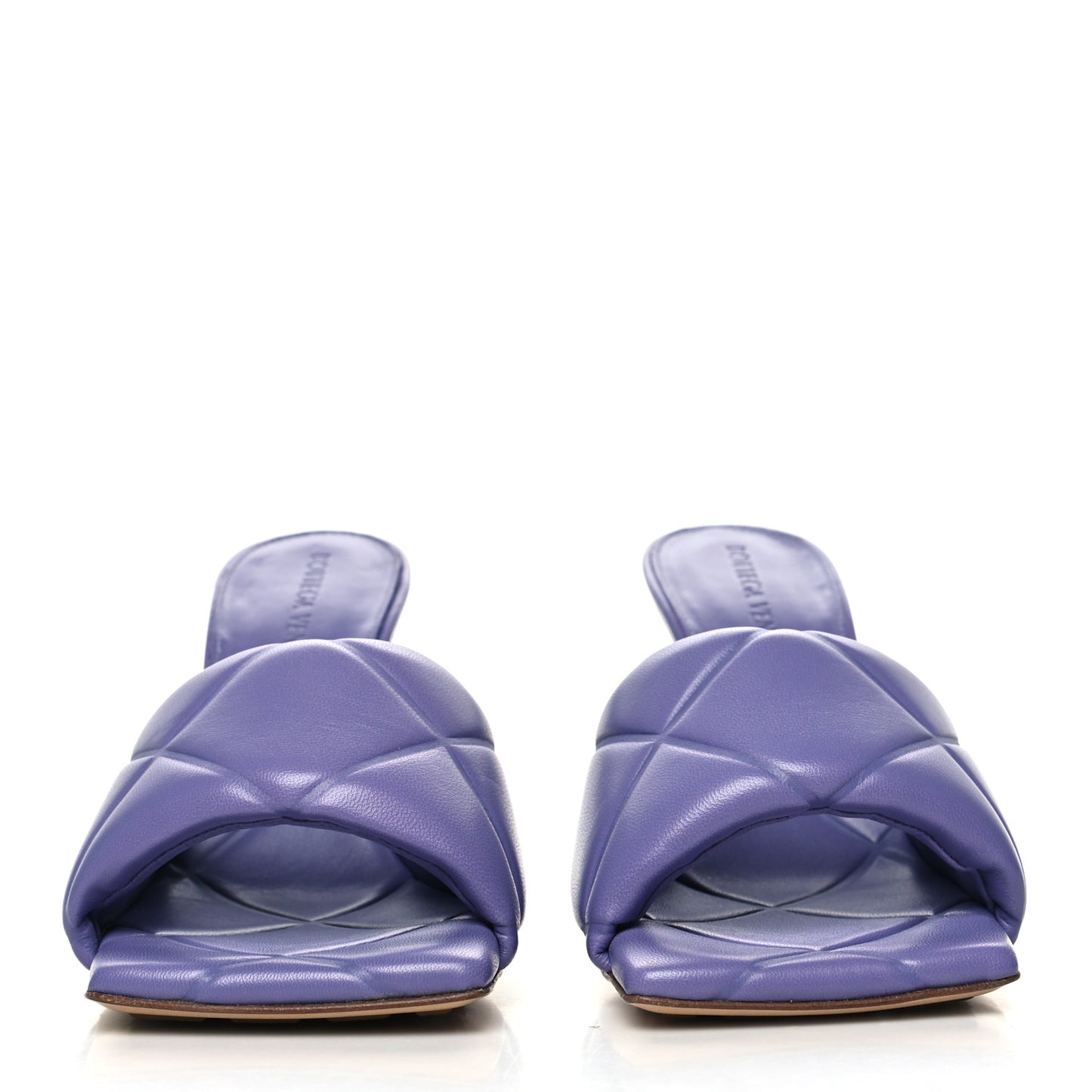 Nappa Quilted Rubber Lido Mule Sandals 35 Lavender