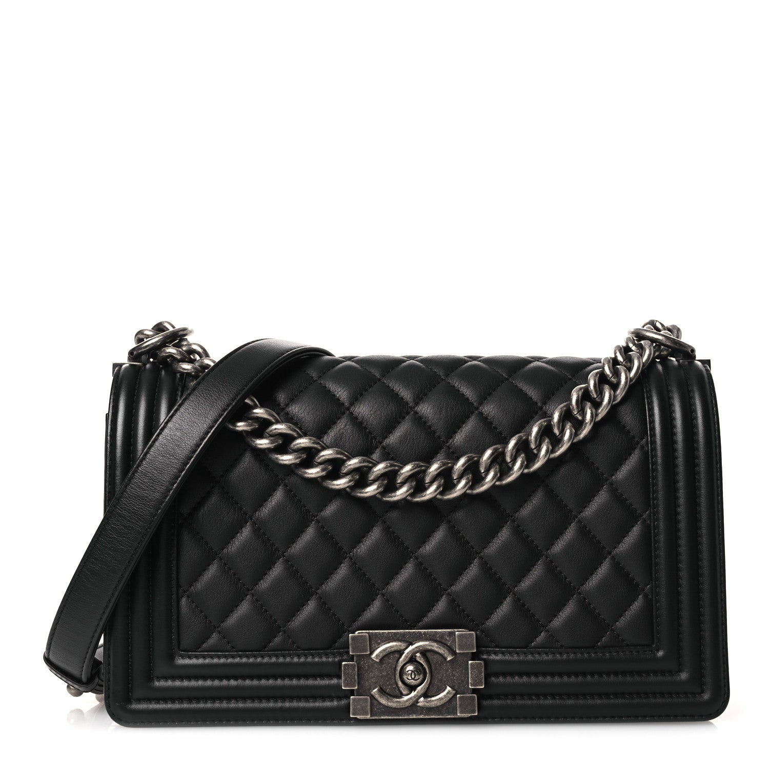 Chanel Calfskin Quilted Medium Boy Flap Black 1 of 10