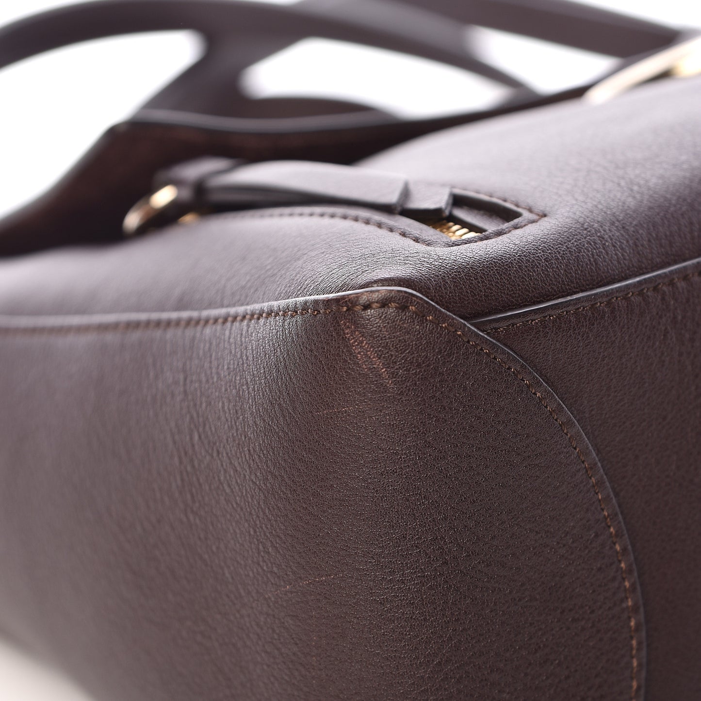 Smooth Calfskin Suede Medium Faye Day Shoulder Bag Carbon Brown