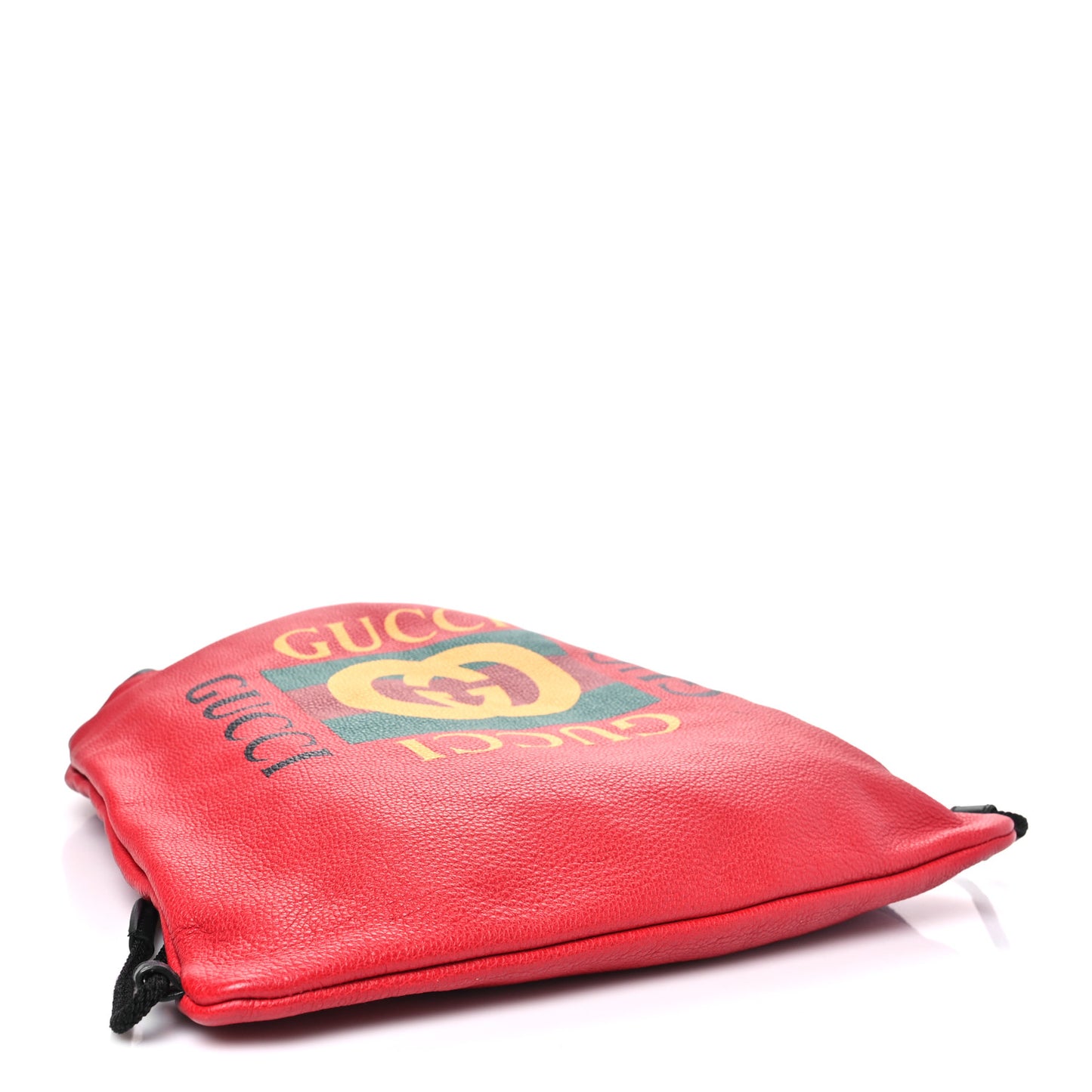Calfskin Mens Logo Drawstring Backpack Red