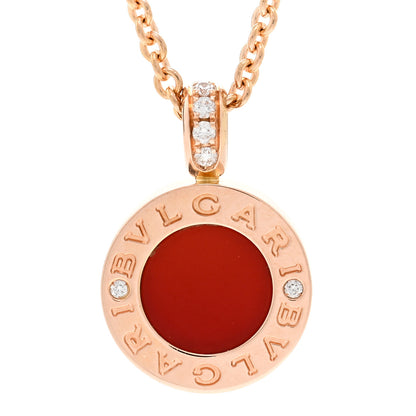 Bulgari 18K Rose Gold Diamond Mother of Pearl Carnelian BVLGARI BVLGARI Pendant Necklace 4 of 5