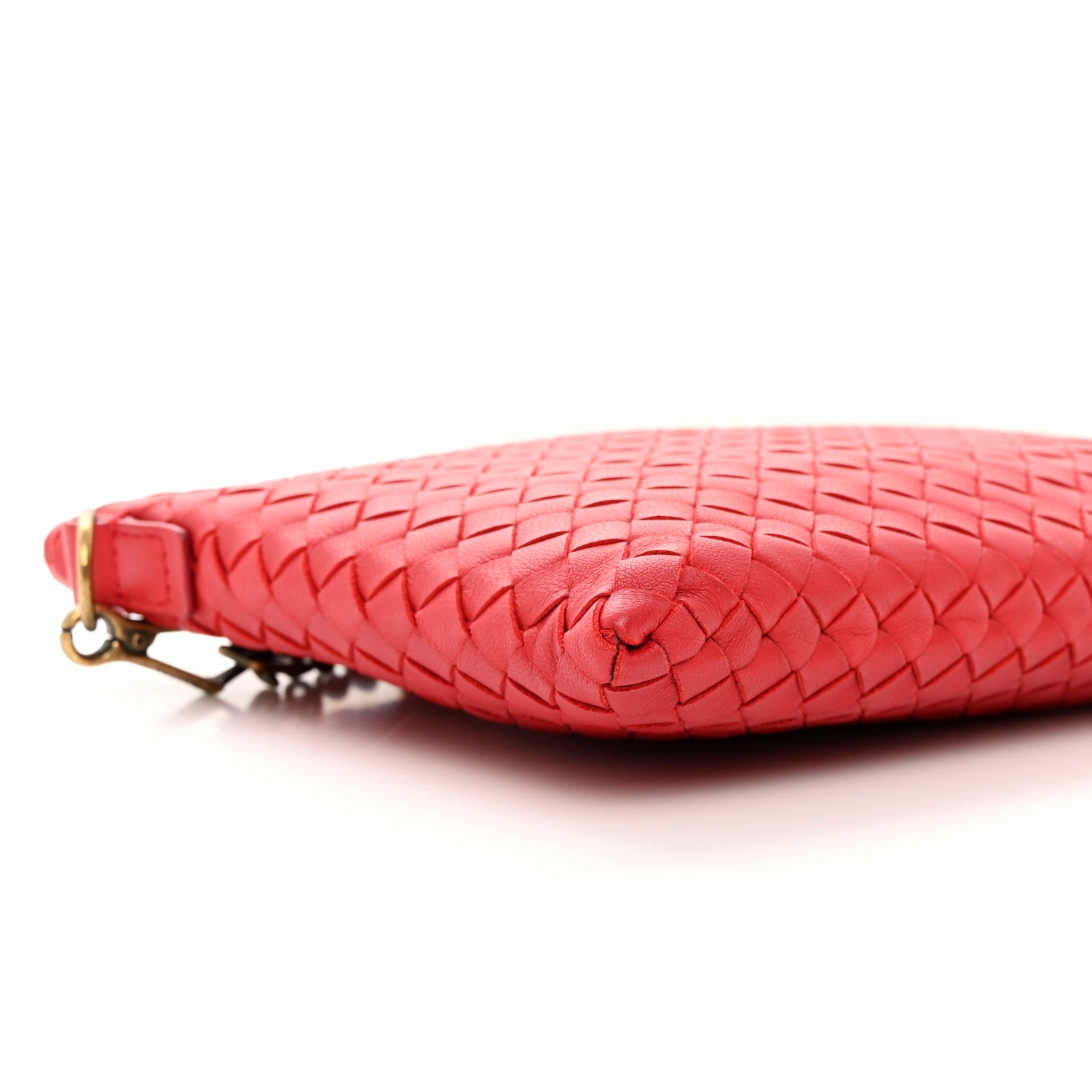 Bottega Veneta Nappa Intrecciato Biletto Chain Crossbody Red 9 of 11