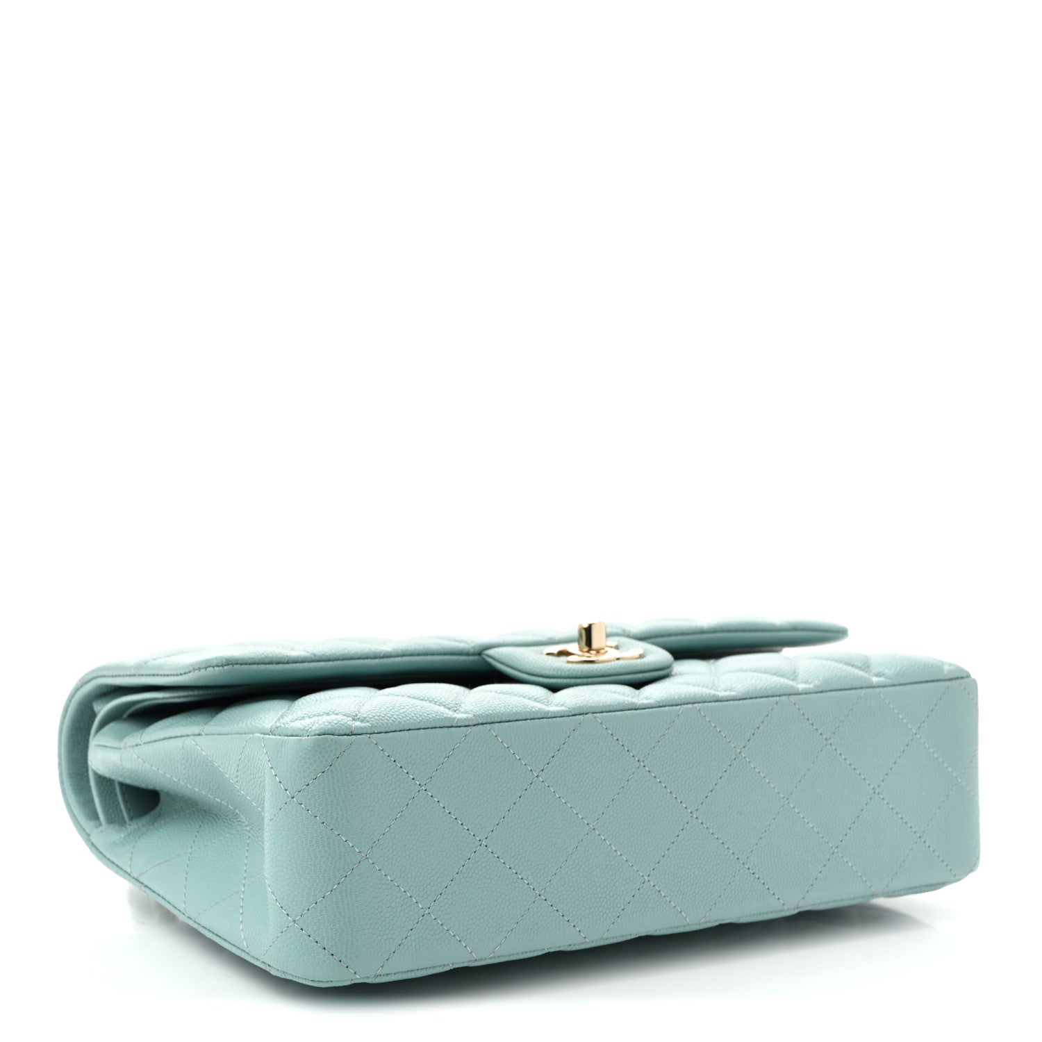Chanel Caviar Quilted Medium Double Flap Light Blue 4 of 10