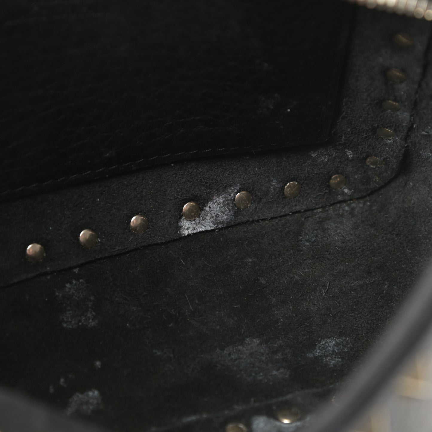 Pebbled Calfskin Rockstud Camera Crossbody Bag Black