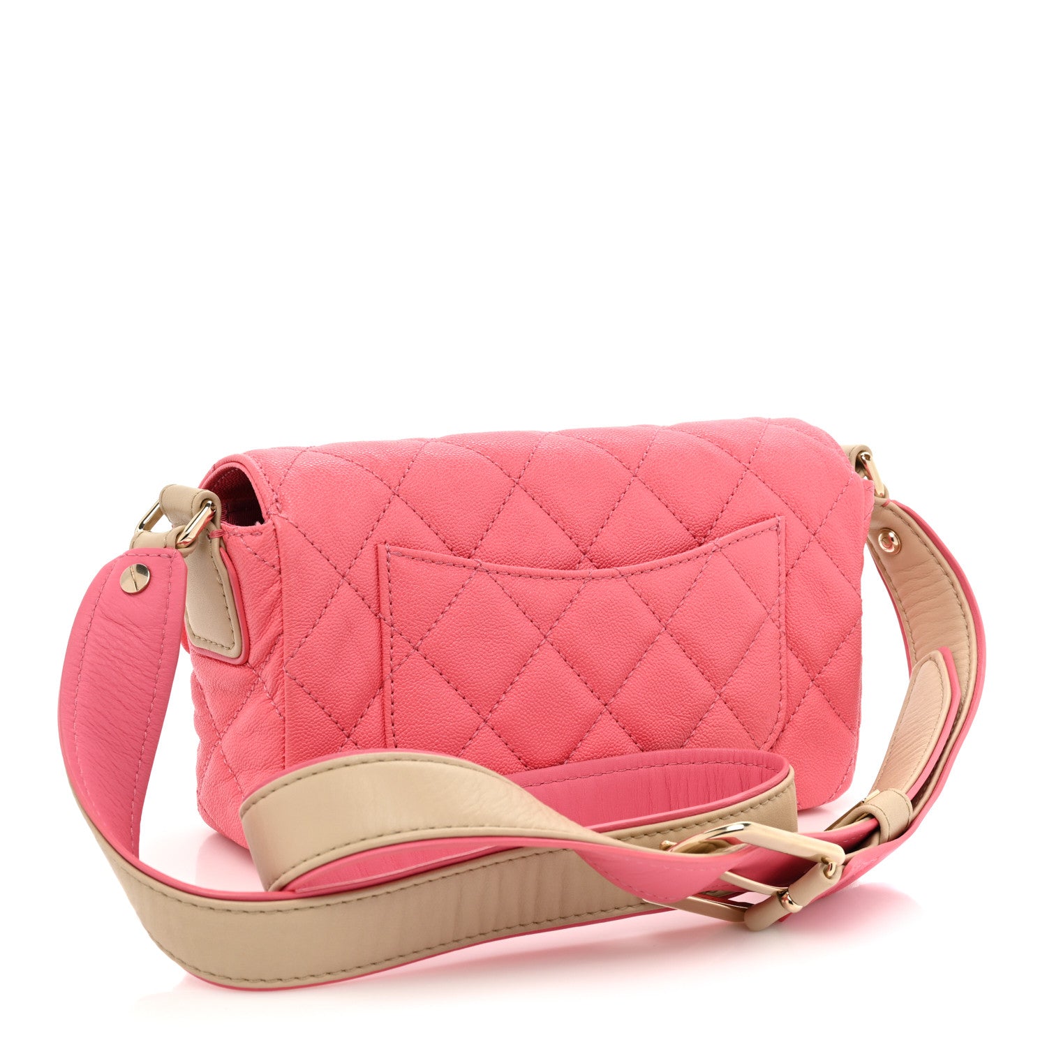 Chanel Iridescent Caviar Quilted Mini Flap With Thick Strap Pink Beige 3 of 10