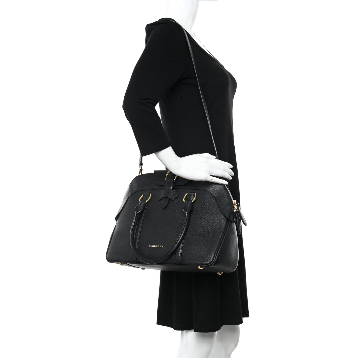 Derby Calfskin Medium Milverton Satchel Black