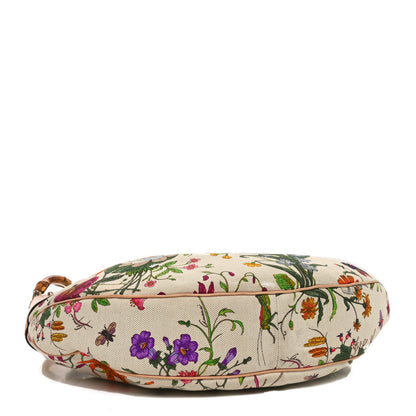 Gucci Canvas Floral Flora Bamboo Ring Hobo White 4 of 10