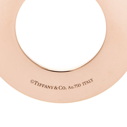 Tiffany 18K Rose Gold Diamond T Circle Pendant Necklace 6 of 7