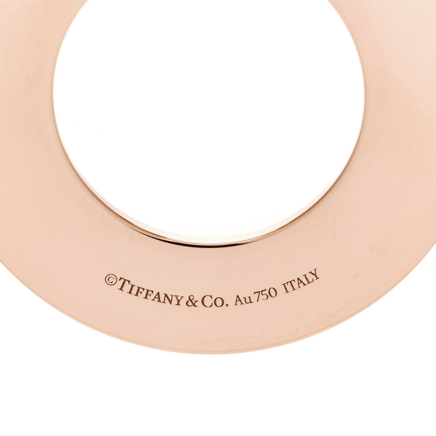 Tiffany 18K Rose Gold Diamond T Circle Pendant Necklace 6 of 6