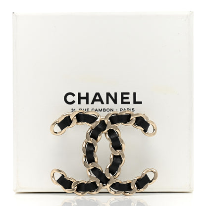 Chanel Lambskin Chain CC Brooch Black Gold 5 of 5