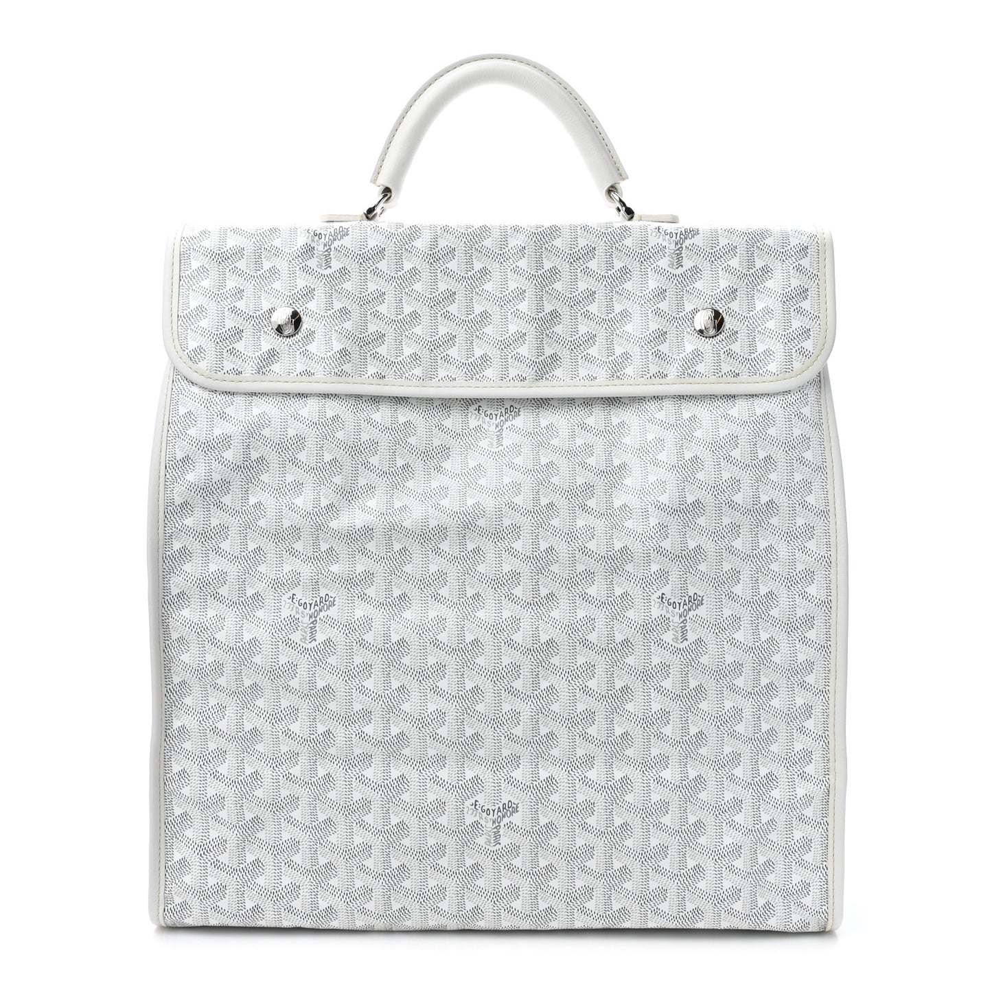 Goyardine Saint Leger Soft Briefcase Backpack White