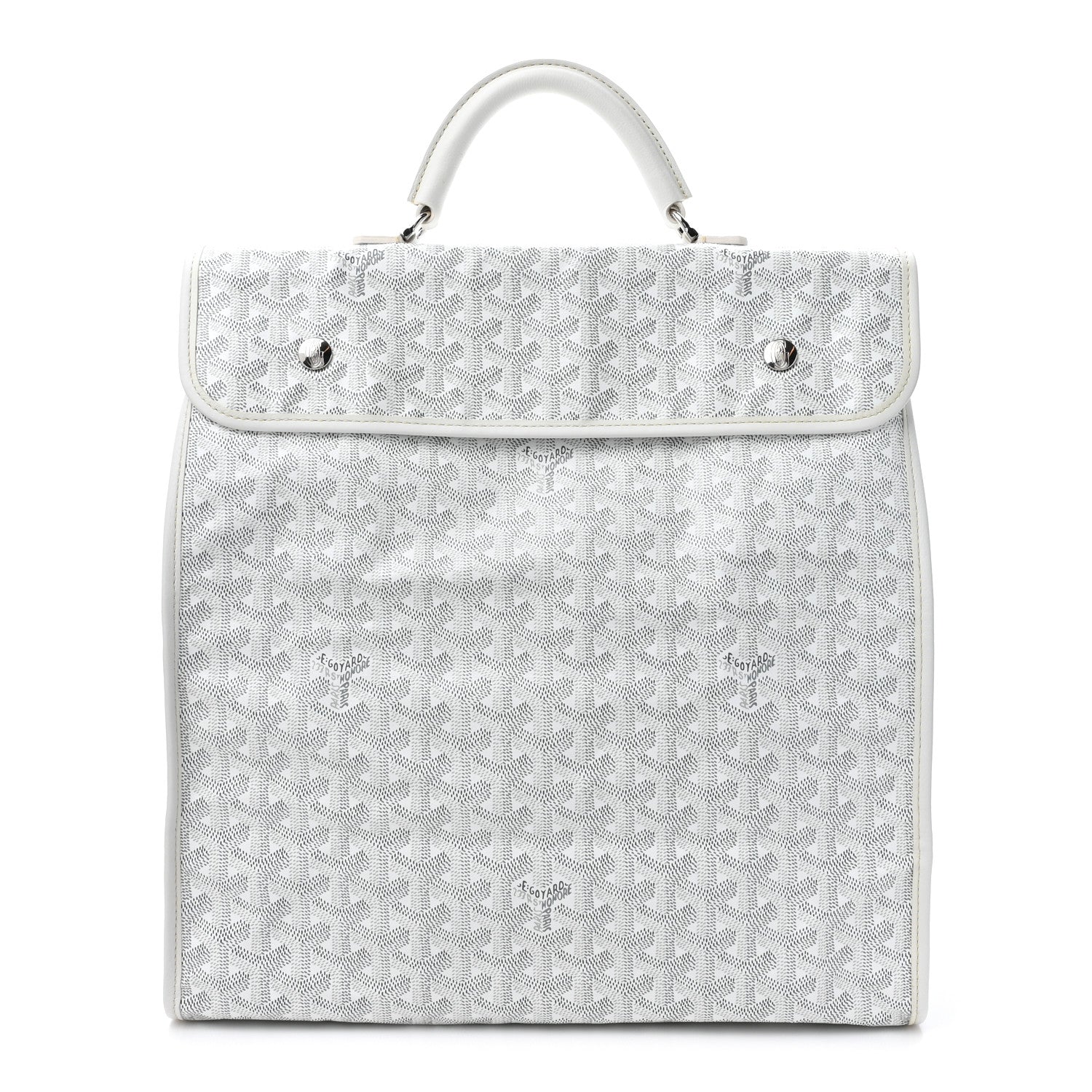 Goyard Goyardine Saint Leger Soft Briefcase Backpack White 1 of 9