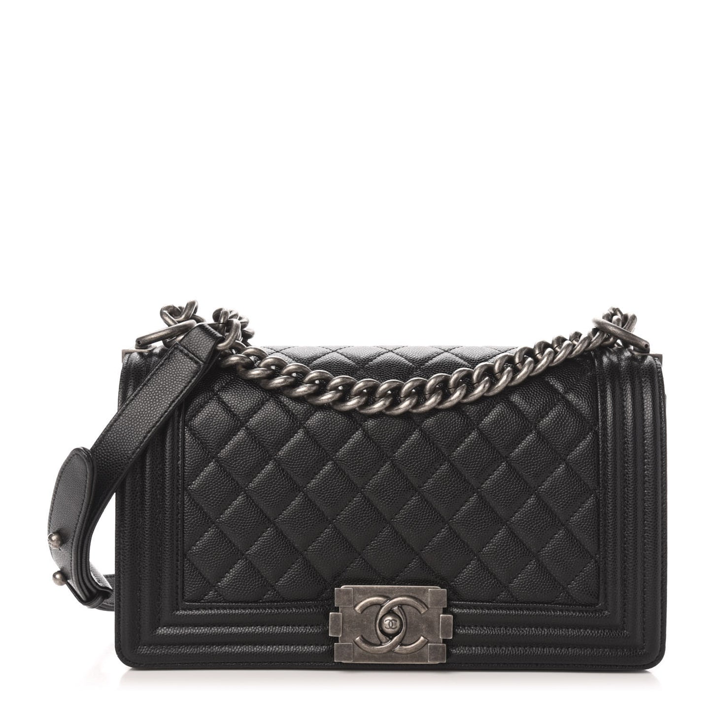 Caviar Quilted Medium Boy Flap Black