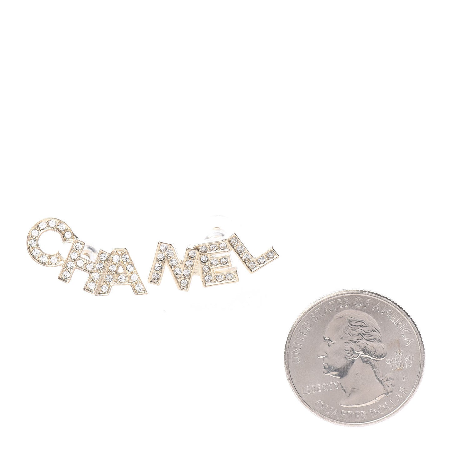 Crystal Pearl Signature Stud Earrings Gold