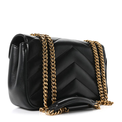 Saint Laurent Lambskin Chevron Quilted Small LouLou Black 4 of 11