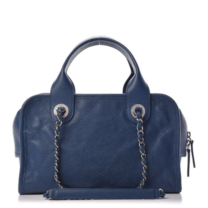 Chanel Caviar Quilted Deauville Bowling Bag Blue 1 of 10