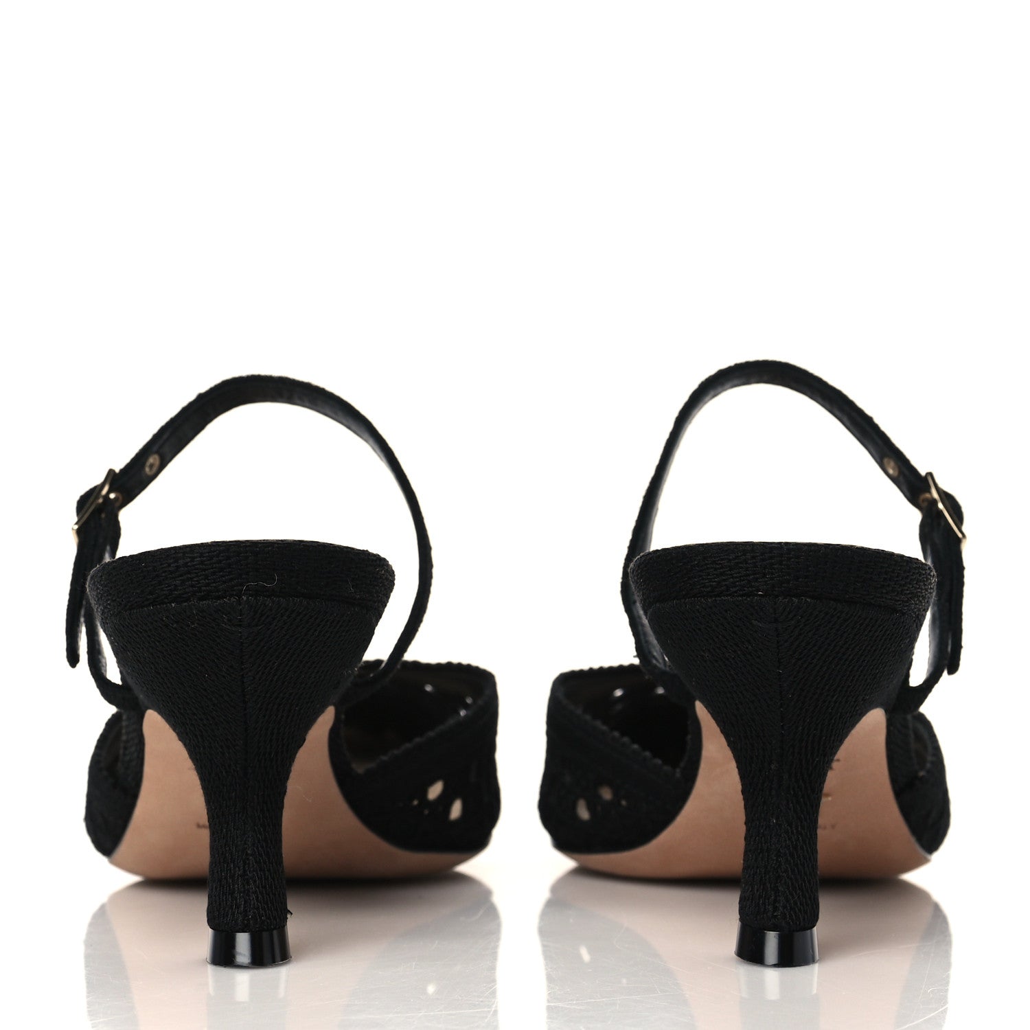 Christian Dior Mesh Cannage Embroidery Pumps 37.5 Black 5 of 8