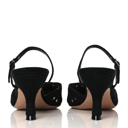 Christian Dior Mesh Cannage Embroidery Pumps 37.5 Black 5 of 8