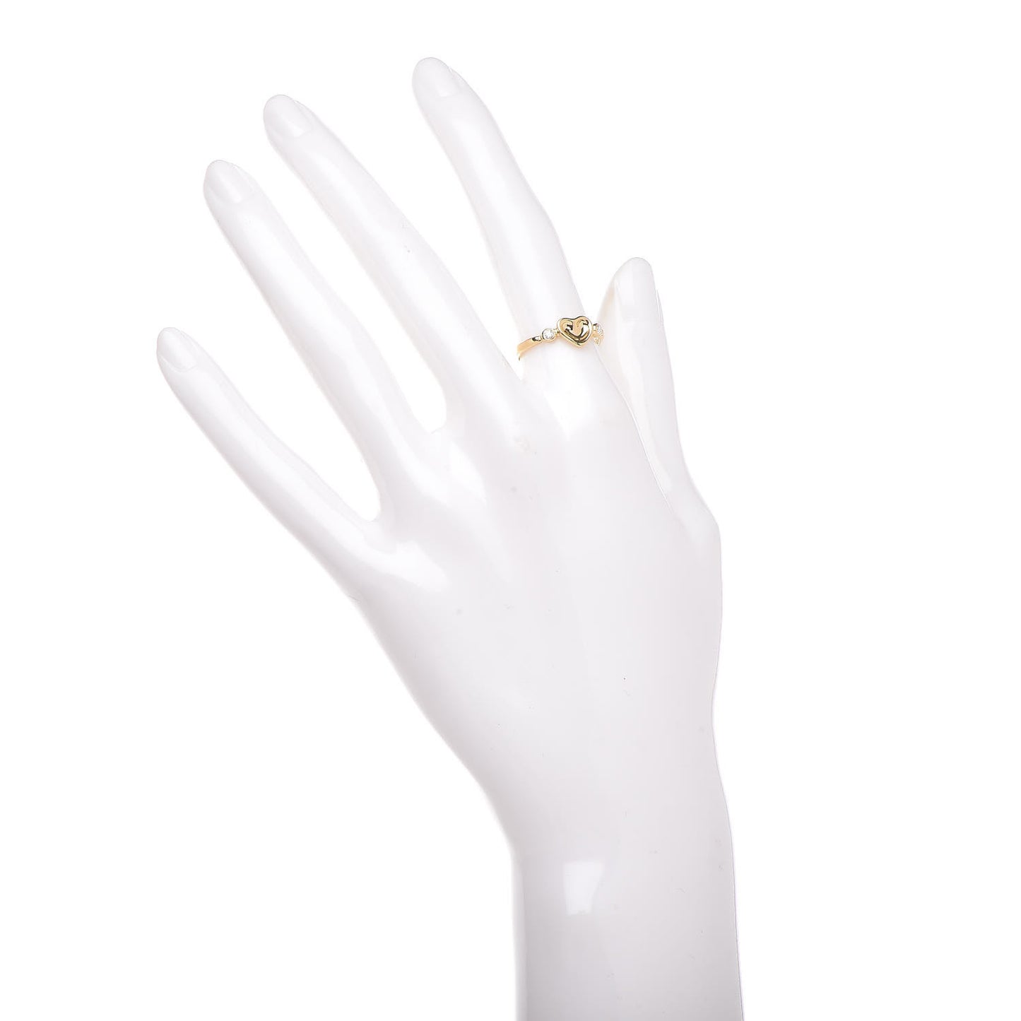 18K Yellow Gold Diamond Elsa Peretti Full Heart Heart Ring 50 5.5