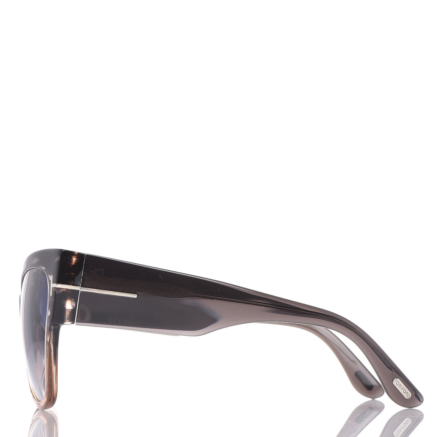 Tom Ford Acetate Anoushka Cat Eye Sunglasses TF371 Melange Grey Peach 2 of 7