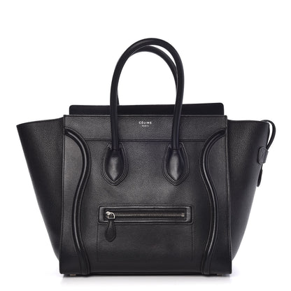 Celine Drummed Calfskin Mini Luggage Black 1 of 17
