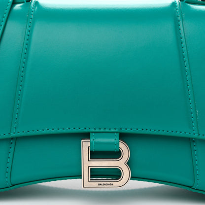 Balenciaga Shiny Box Calfskin Small Hourglass Top Handle Bag Dark Turquoise 8 of 11