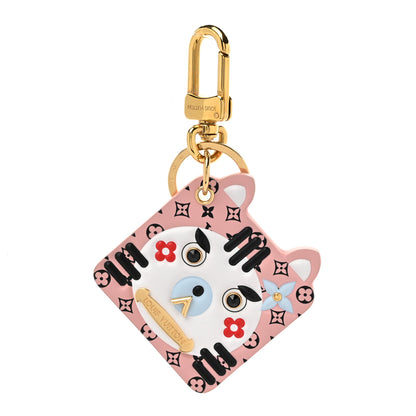 Louis Vuitton Calfskin Wild Cat Bag Charm Key Holder Pink 1 of 4