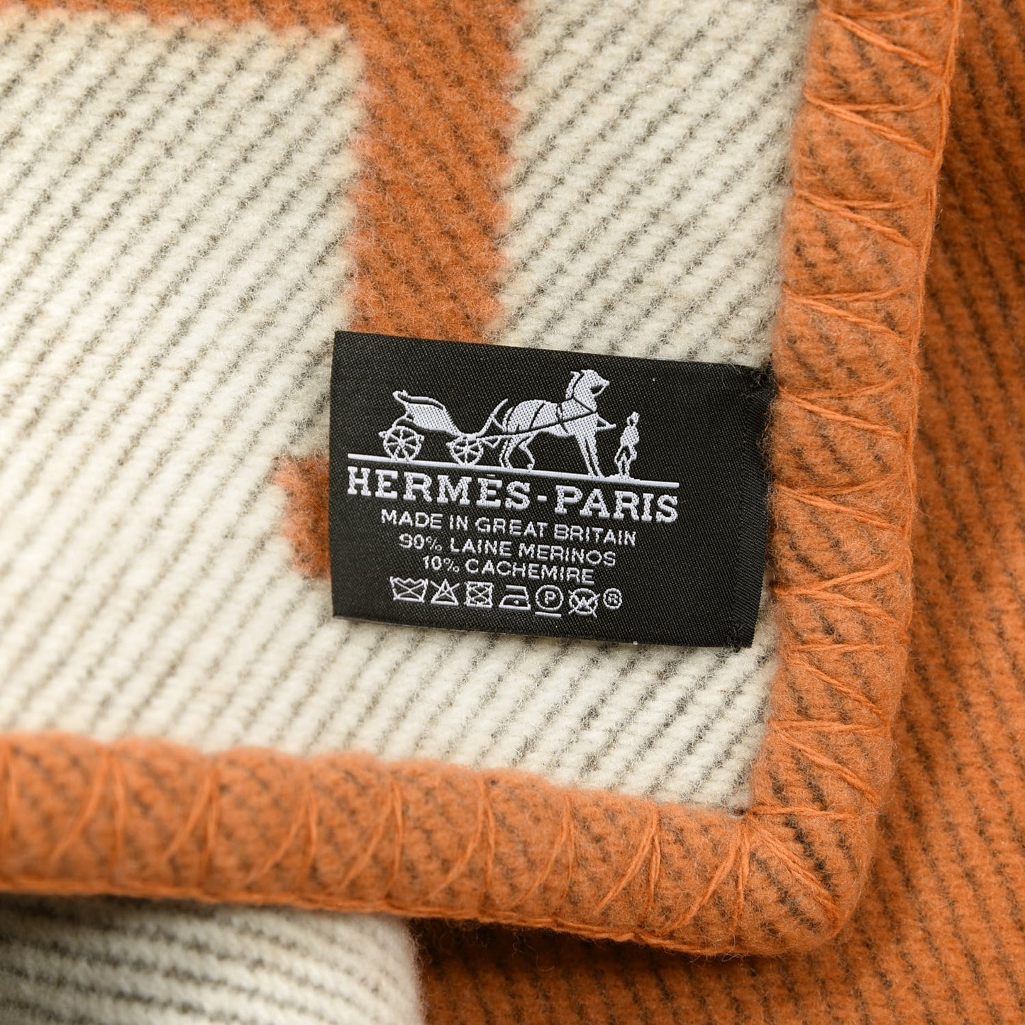 Wool Cashmere Signature Classic Avalon Blanket Ecru Potiron