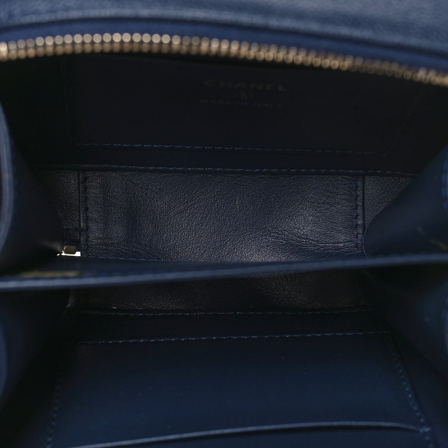 Chanel Caviar Quilted CC Filigree Vanity Clutch With Chain Navy 5 of 10