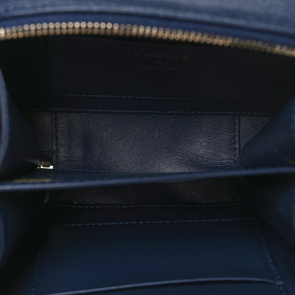 Chanel Caviar Quilted CC Filigree Vanity Clutch With Chain Navy 5 of 10