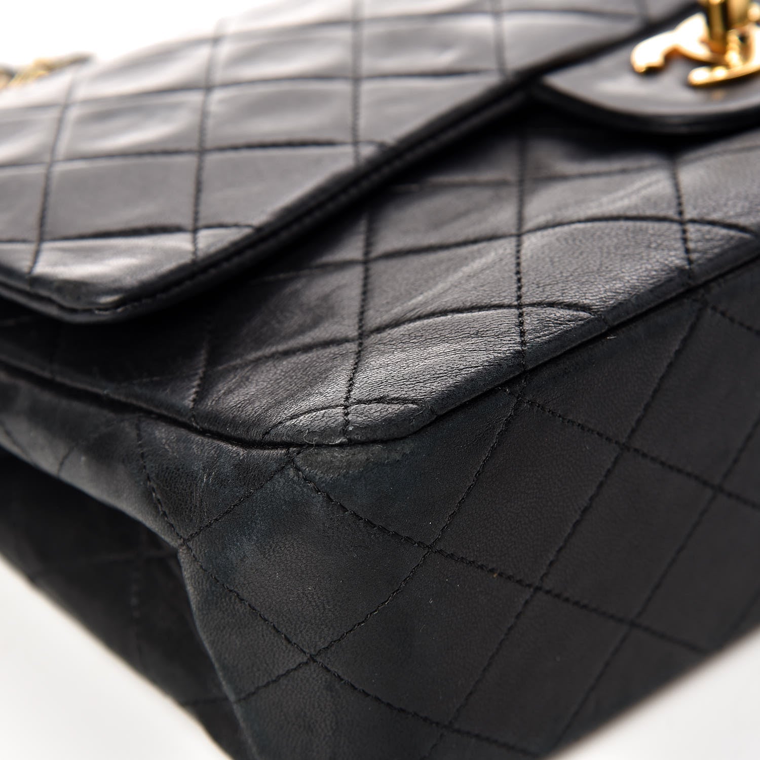 Chanel Lambskin Quilted Medium Double Flap Black 11 of 14