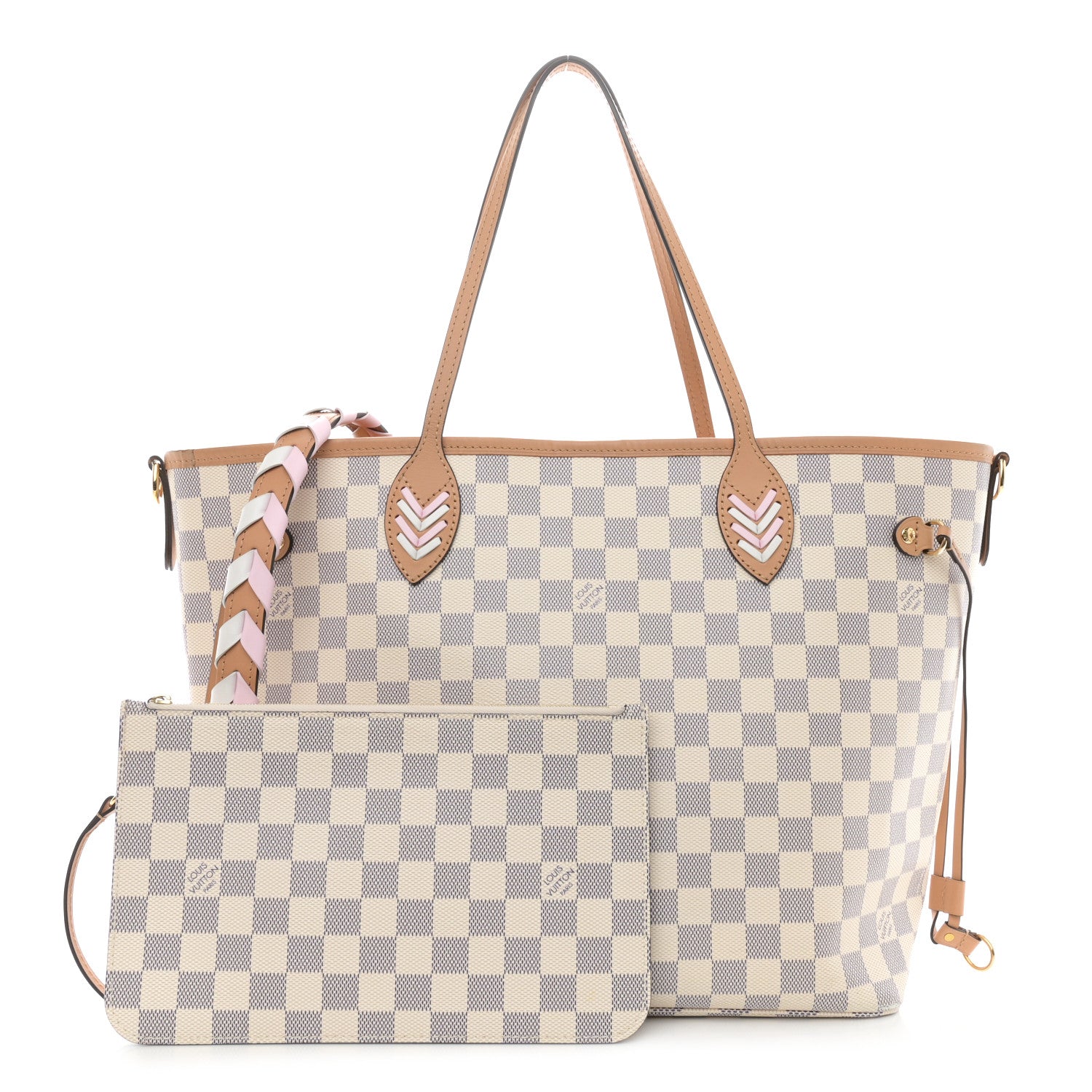 Louis Vuitton Damier Azur Braided Neverfull MM Orange 3 of 13