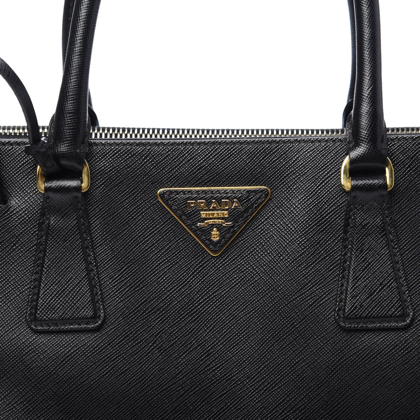 Saffiano Small Galleria Double Zip Tote Black