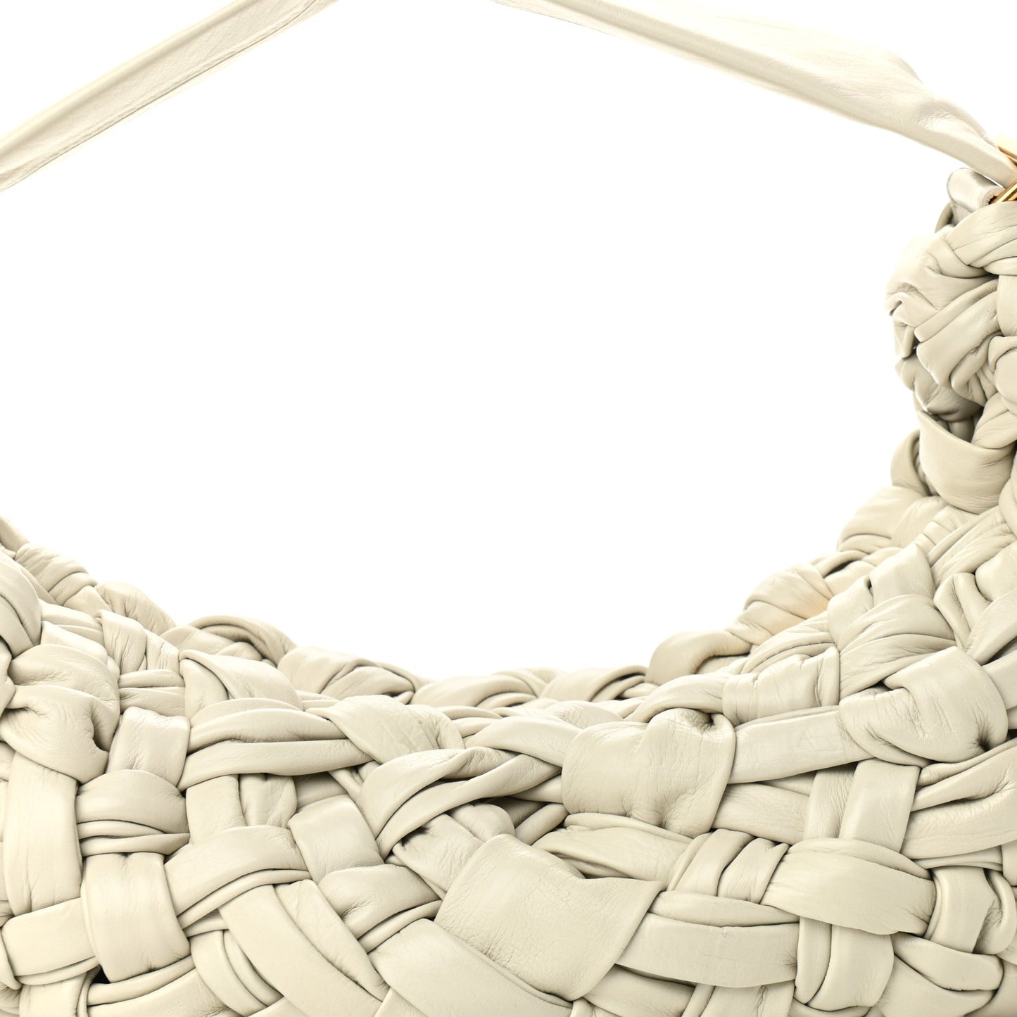Paper Calfskin Intrecciato Banana Hobo Plaster