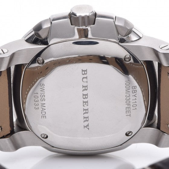 Stainless Steel Calfskin 45mm The Britain Quartz Watch Beige BBY1101